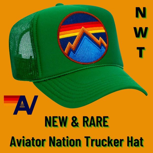 Aviator Nation Other - RARE Aviator Nation "All Seasons Circle" Trucker Hat Green - NEW WITH TAGS